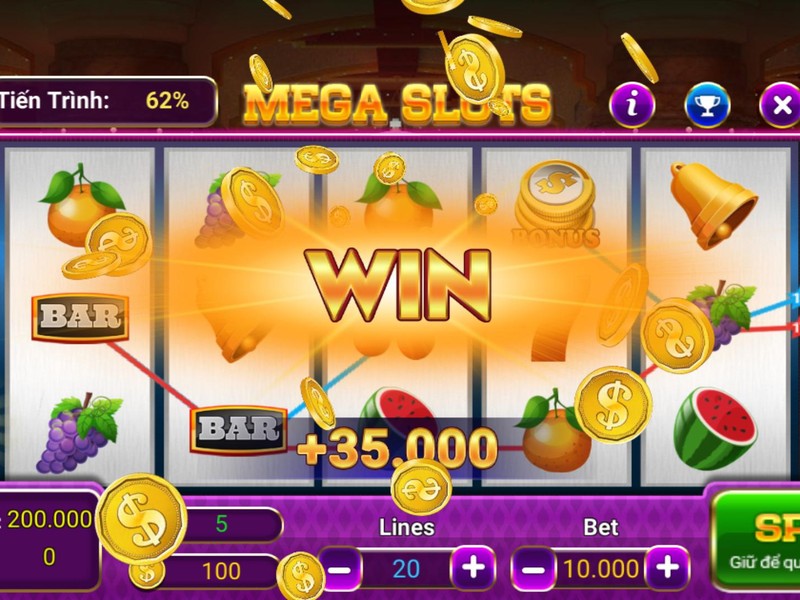 Máy slot cổ điển với 3 cuộn và biểu tượng trái cây